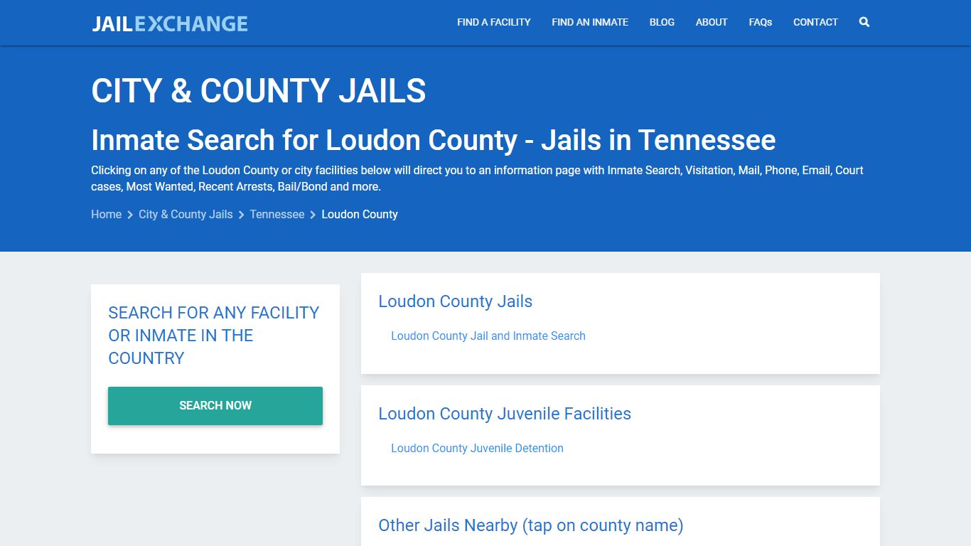 Inmate Search for Loudon County | Jails in Tennessee - Jail Exchange